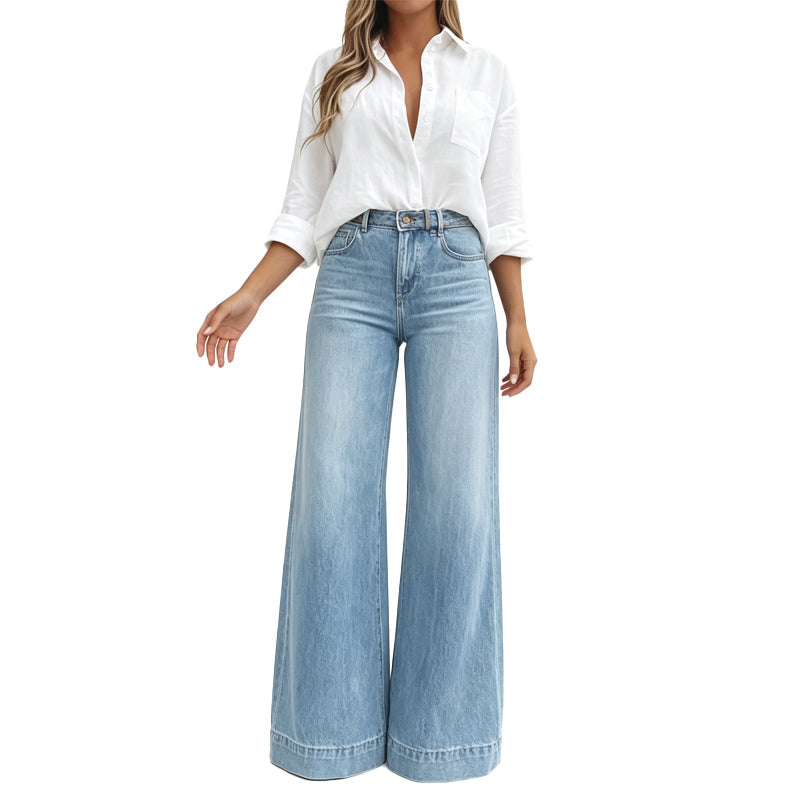 Lía - Jeans de Pierna Ancha con Efecto Alargador
