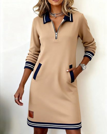 Amelia - Vestido Casual con Cierre de Cremallera