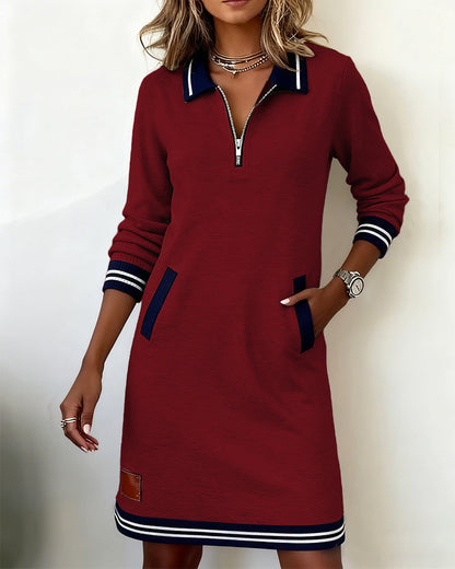 Amelia - Vestido Casual con Cierre de Cremallera