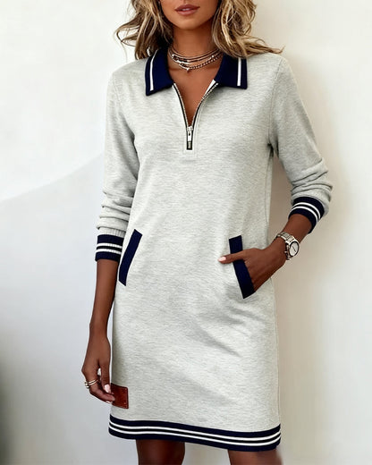Amelia - Vestido Casual con Cierre de Cremallera