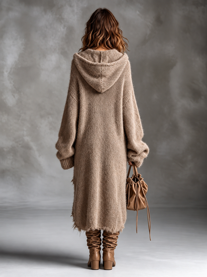 Vega - Vestido de punto oversize con capucha