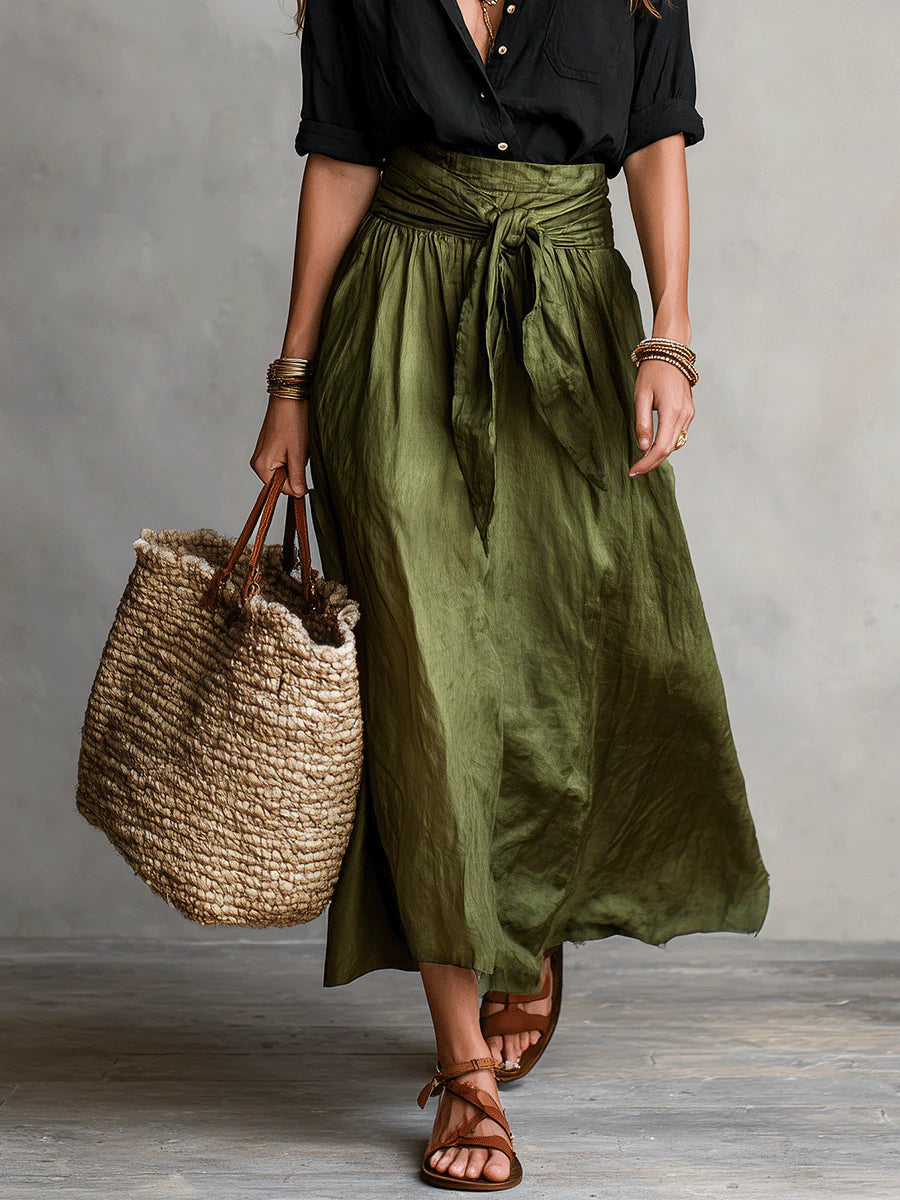 Marina – Conjunto de camisa y falda midi