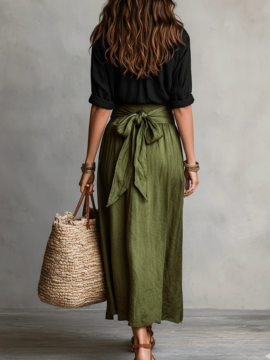 Marina – Conjunto de camisa y falda midi