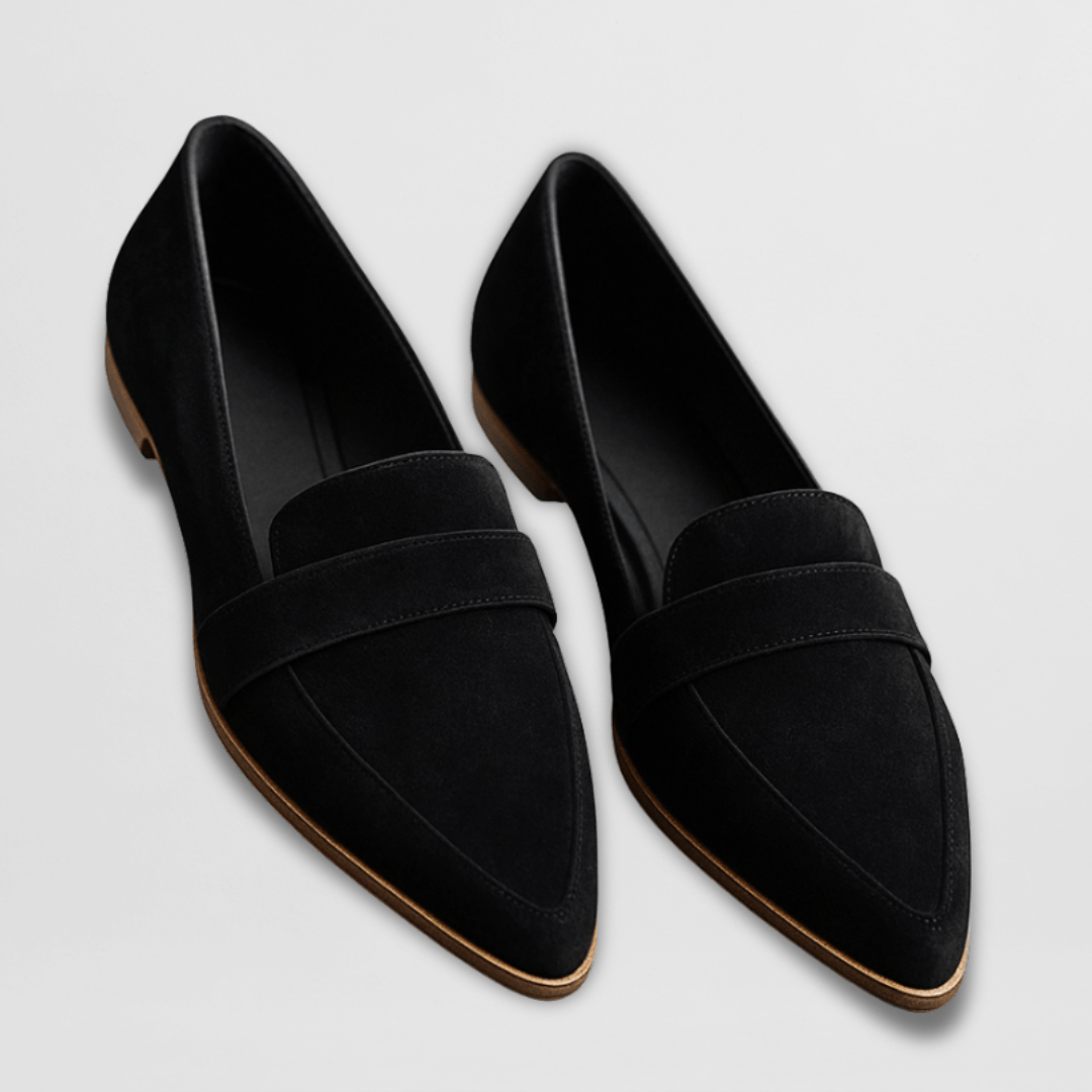 Valeria – Mocasines Elegantes de Ante con Punta Fina