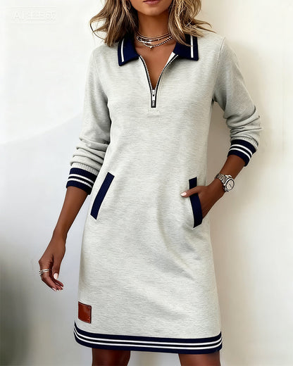 Amelia - Vestido Casual con Cierre de Cremallera