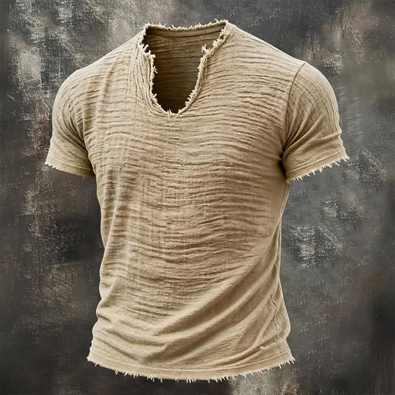 Leo – Camiseta Vintage con Cuello en V