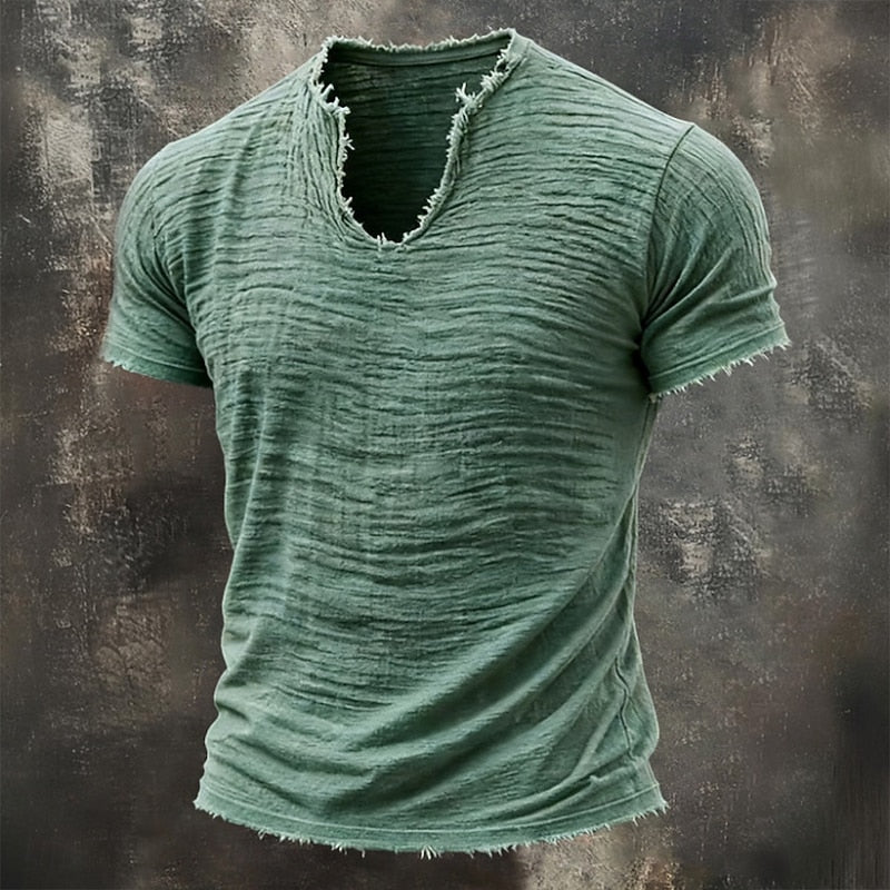Leo – Camiseta Vintage con Cuello en V