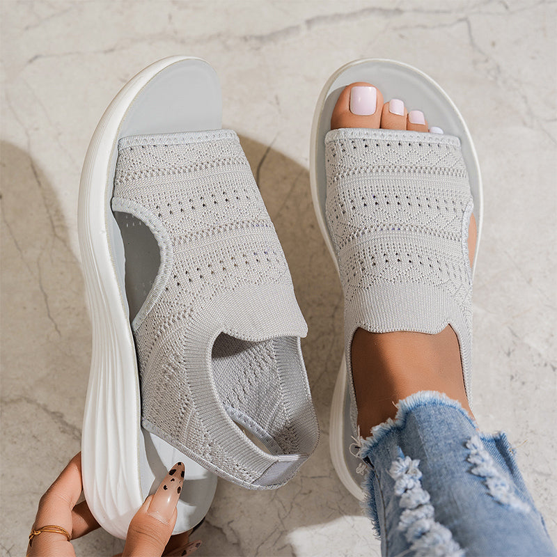 Sofía – Sandalias de Punto con Plataforma Cómoda