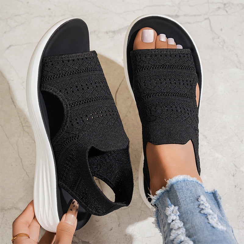Sofía – Sandalias de Punto con Plataforma Cómoda