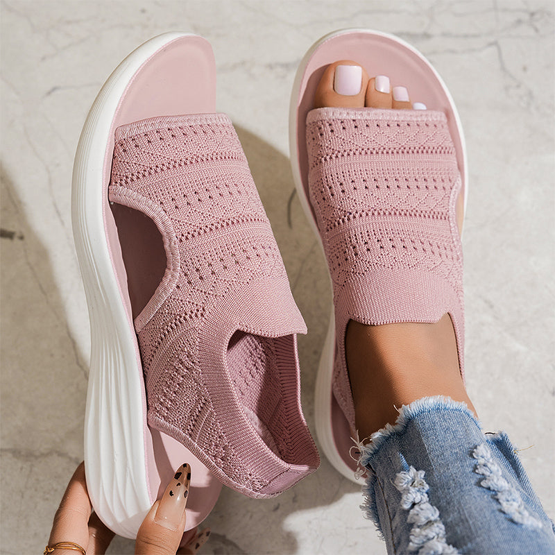 Sofía – Sandalias de Punto con Plataforma Cómoda