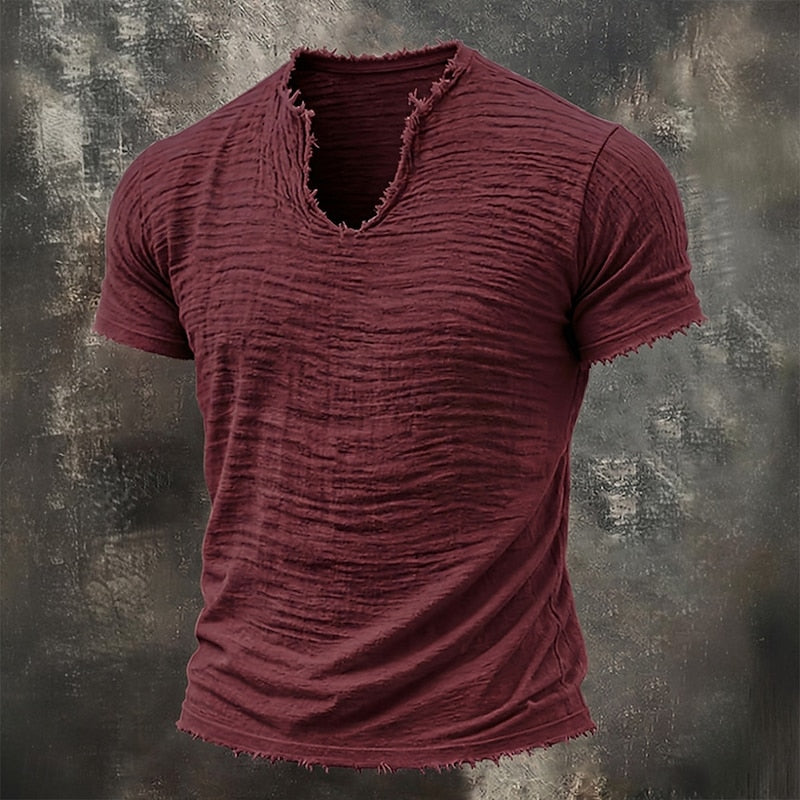 Leo – Camiseta Vintage con Cuello en V