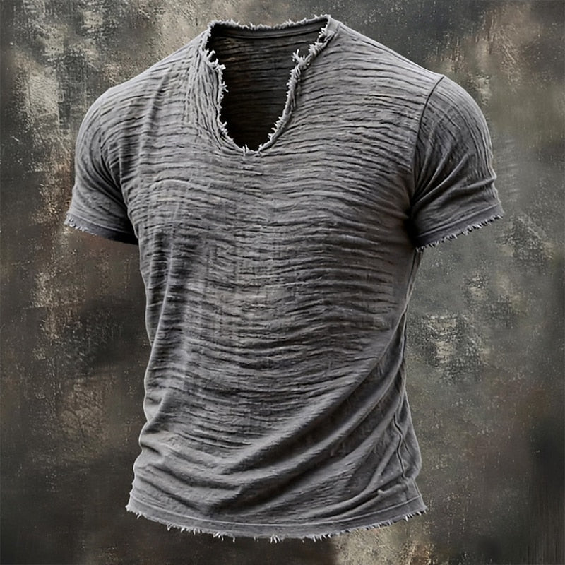 Leo – Camiseta Vintage con Cuello en V
